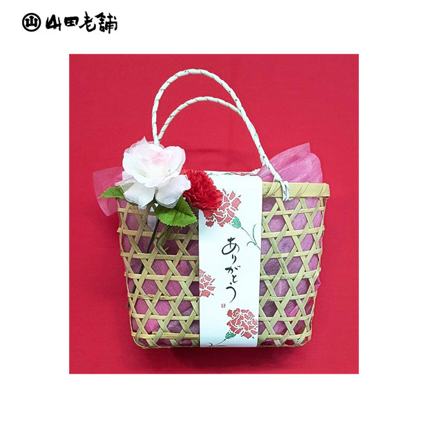 ＜母の日＞【山田老舗】彩り竹かご ひとくち小城羊羹 21粒入
