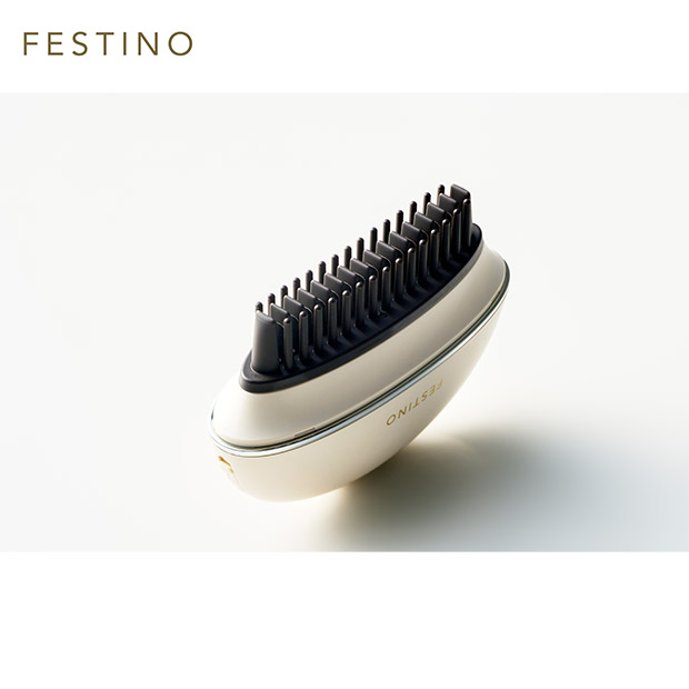 【FESTINO】充電式スナップヒーターブラシ　ホワイト (FHB-1-WH)