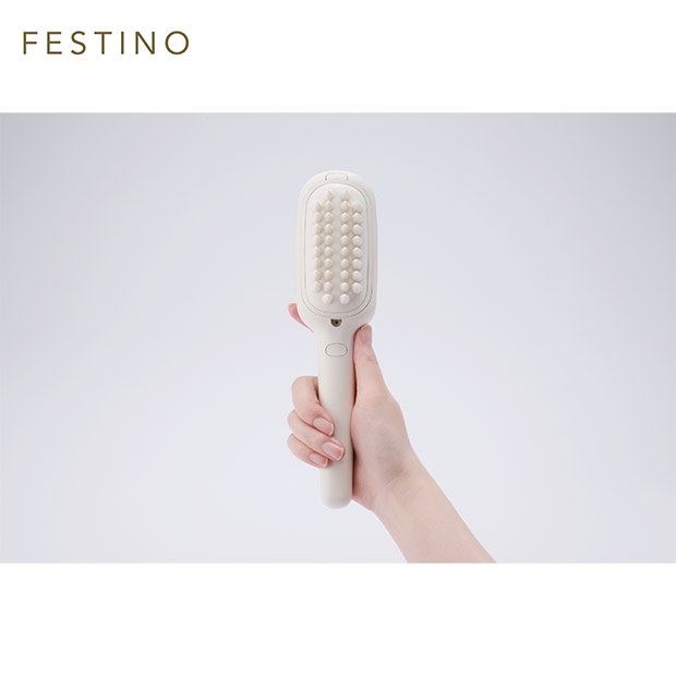 【FESTINO】サロンケアスカルプイオンブラシ　ホワイト (SMHB-051-WH)