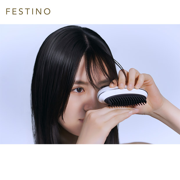 【FESTINO】充電式スナップヒーターブラシ　ホワイト (FHB-1-WH)
