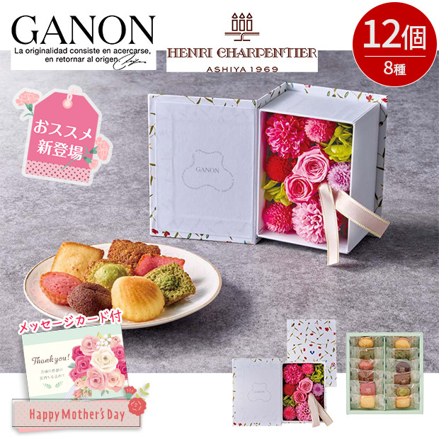 ＜母の日＞「GANON FLORIST」監修 プリザーブドフラワーBOOKと「アンリ・シャルパンティエ」プティ・ガトー・アソルティ（GP26-AS）