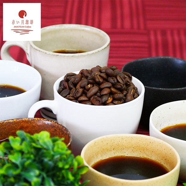 【赤い月珈琲】QTnetオリジナル  ブレンド3種セット（白百合・向日葵・紫陽花）