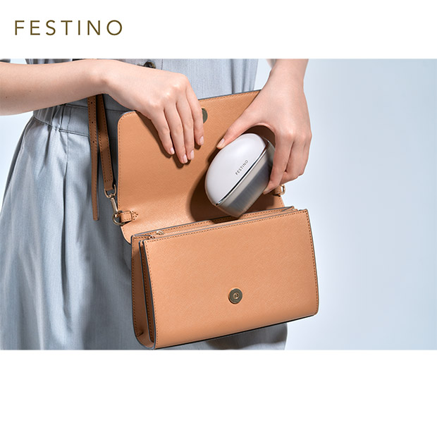 【FESTINO】充電式スナップヒーターブラシ　ホワイト (FHB-1-WH)