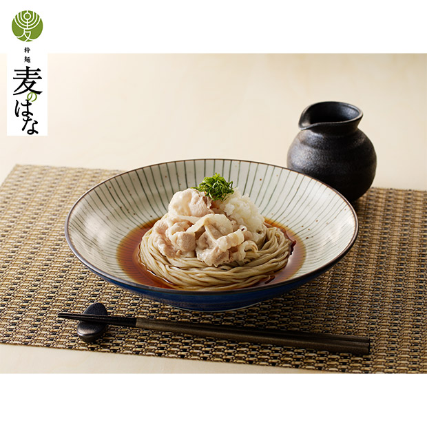 【粋麵麦のはな】麦のはなの黒豚×鹿児島県産 石臼挽きおろしそば  3食セット