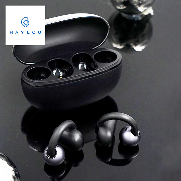 【Haylou】Airfree イヤーカフ型ワイヤレスイヤホン  ブラック（HL-AFBK）