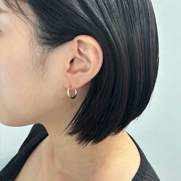 ≪50%OFF≫＜サマージャンボセール＞K18イエローゴールド／フープピアス