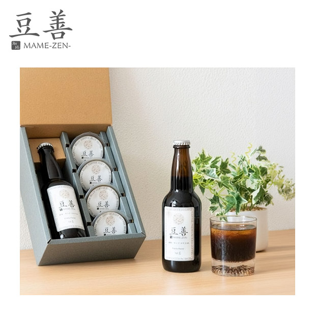 【豆善】プレミアムアイスコーヒー1本とコーヒーゼリー4個のセット
