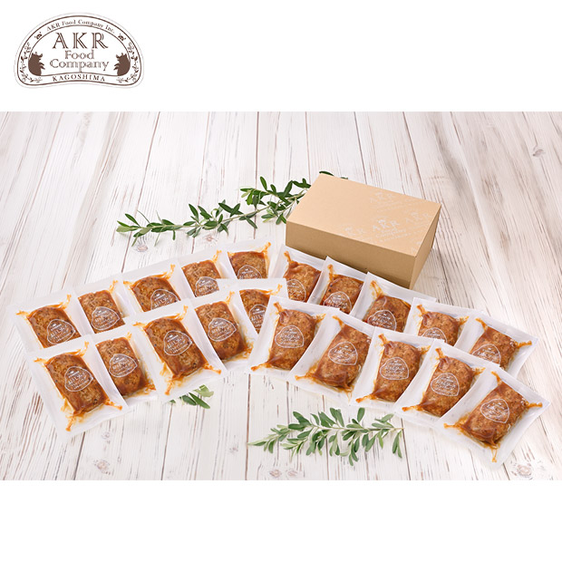 ＼1個あたり350円／【AKR Food Company】鹿児島県産 黒豚ハンバーグおろしソース 20個入り
