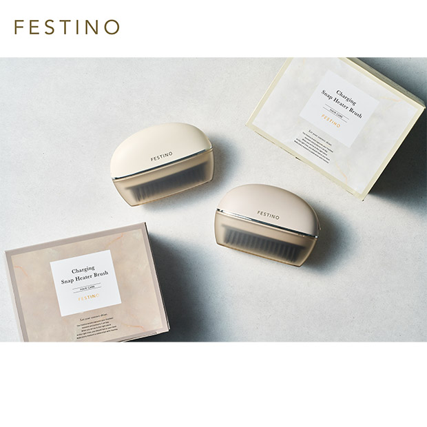【FESTINO】充電式スナップヒーターブラシ　ホワイト (FHB-1-WH)