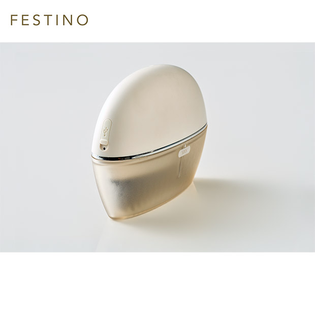 【FESTINO】充電式スナップヒーターブラシ　ホワイト (FHB-1-WH)