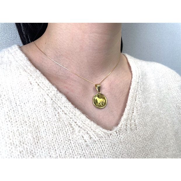 ≪62%OFF≫＜初売りセール＞24金 馬蹄コインネックレス