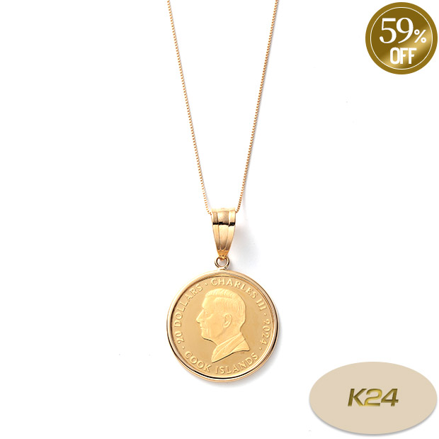 ≪59%OFF≫＜半期決算還元セール＞2024年純金貨 K24／ペガサスコイン 1／10オンスネックレス
