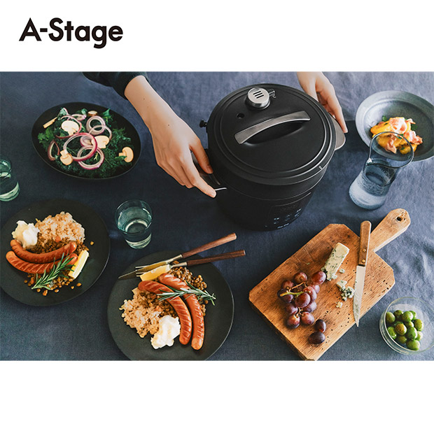 【A-Stage】Re・De Pot 電気圧力鍋 2L　ブラック　(EPC01A-20BK)