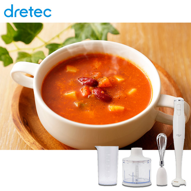 ＜春の家電フェア＞【ドリテック】ハンドブレンダー（HM-810WT）