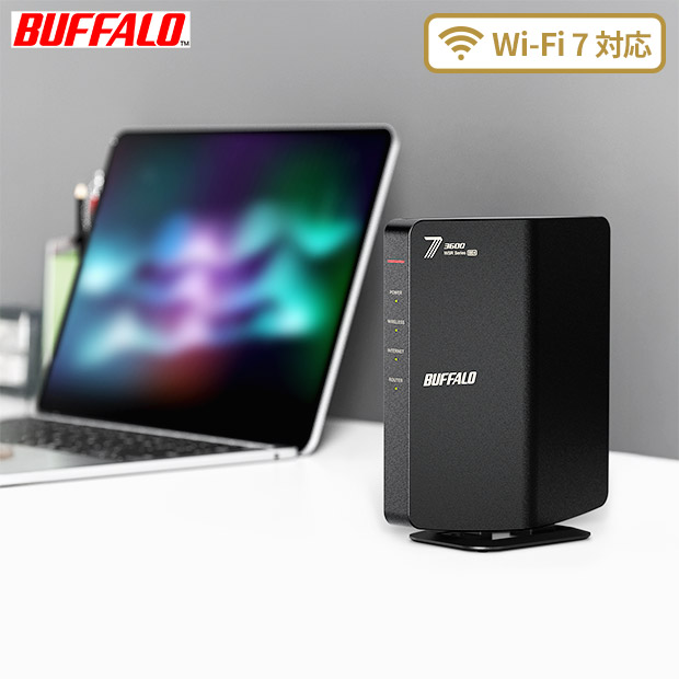 ＜キャンペーン対象商品＞【BUFFALO】Wi-Fi 7(11be)対応デュアルバンドWi-Fiルーター 2882+688Mbps AirStation（WSR3600BE4-KH）
