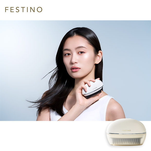 【FESTINO】充電式スナップヒーターブラシ　ホワイト (FHB-1-WH)