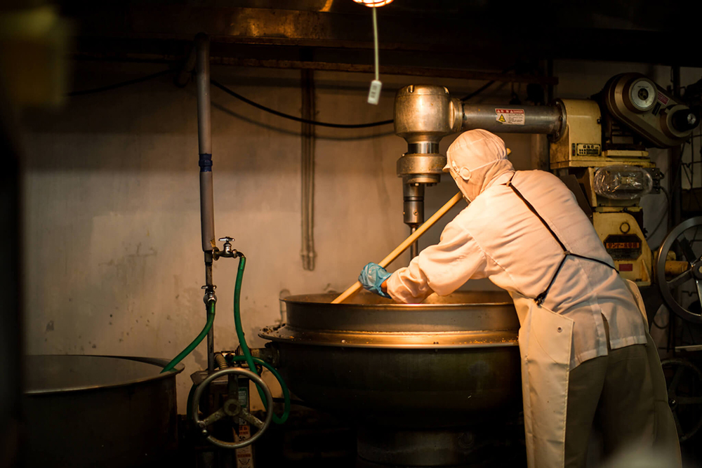 かしわの調理風景