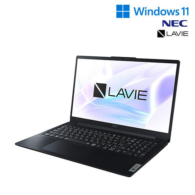 ＜設定コミコミサポート付＞【NEC】Office搭載！ LAVIE N15 Slim N1555/GAB2 カームブラック（PC-N1555GAB2）