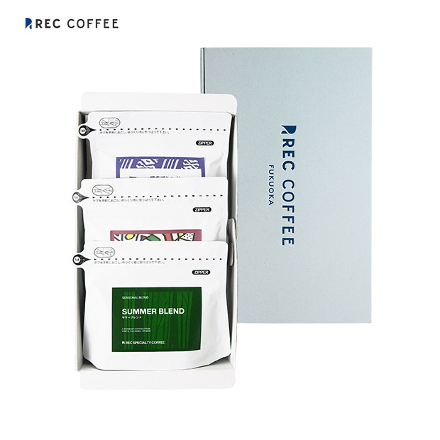 【REC COFFEE】夏のおすすめコーヒー豆3種セット（中挽き・粉）