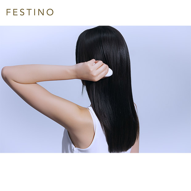 【FESTINO】充電式スナップヒーターブラシ　ホワイト (FHB-1-WH)