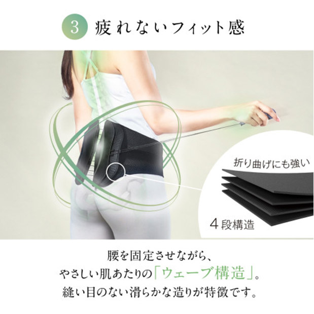 ≪15%OFF≫＜サマージャンボセール＞【WAVEWAVE】LUMBAR BELT 骨盤矯正ベルト（WH49-02）