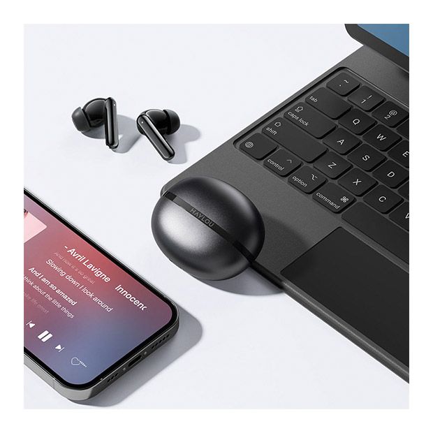 【Haylou】Flowbuds N50  ノイズキャンセリング完全ワイヤレスイヤホン ブラック（HL-HT02-BK）
