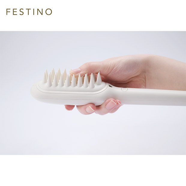 【FESTINO】サロンケアスカルプイオンブラシ　ホワイト (SMHB-051-WH)