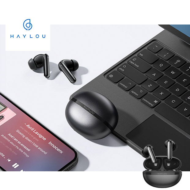 【Haylou】Flowbuds N50  ノイズキャンセリング完全ワイヤレスイヤホン ブラック（HL-HT02-BK）