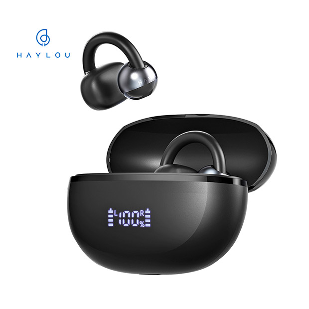 【Haylou】Airfree イヤーカフ型ワイヤレスイヤホン  ブラック（HL-AFBK）