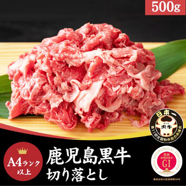 ＜初売りセール＞鹿児島黒牛A4ランク以上切り落とし500g