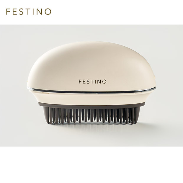 【FESTINO】充電式スナップヒーターブラシ　ホワイト (FHB-1-WH)