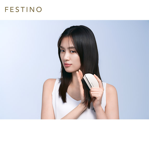 【FESTINO】充電式スナップヒーターブラシ　ホワイト (FHB-1-WH)