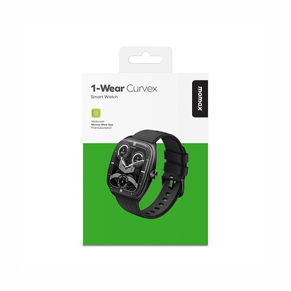 【Momax】1-Wear Curvex スマートウォッチ  ブラック（MM28523）