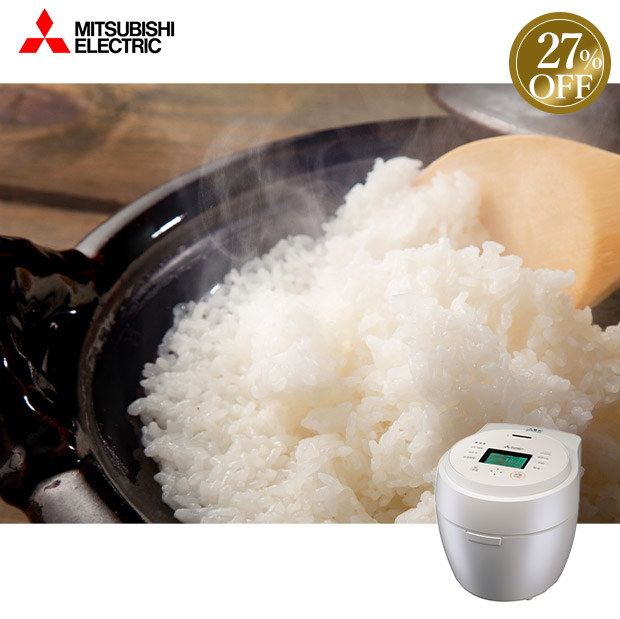 ≪27%OFF≫＜ブラックフライデー＞【三菱電機】ジャー炊飯器 5.5合 白真珠（NJ-BW10H-W）
