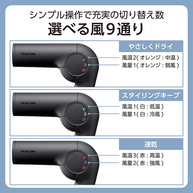 ＜クリアランスセール＞【テスコム】プロテクトイオン ヘアドライヤー(TD860A-K)
