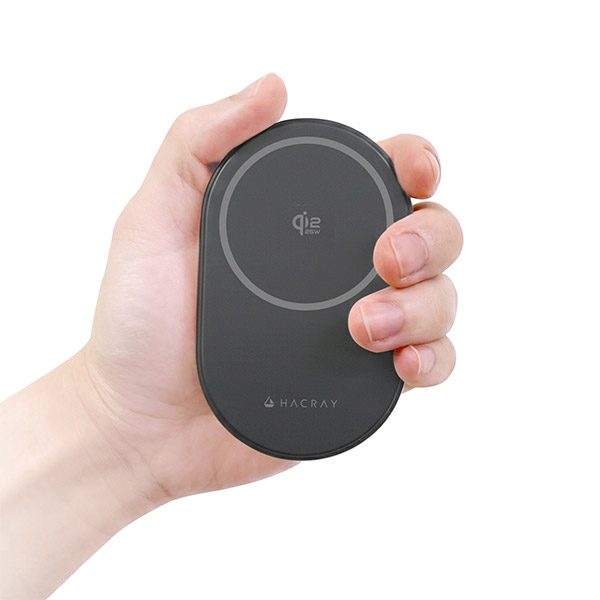 【HACRAY】 Qi2 25W認証 3 in 1 折りたたみワイヤレス充電スタンド  ブラック（HR-T11BK）