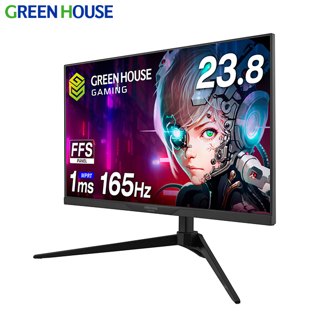≪24%OFF≫【5年間保証】【グリーンハウス】23.8型  ワイドゲーミング液晶ディスプレイ  ブラック　(GH-GLCC238B-BK)