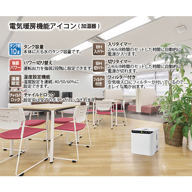 新品 スチーム式大型加湿器 NHN-1200C ぶ厚い ホワイト