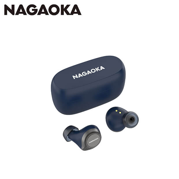 【NAGAOKA】Bluetooth5.0対応 オートペアリング機能搭載 ワイヤレスイヤホン ブルー(BT824BL)