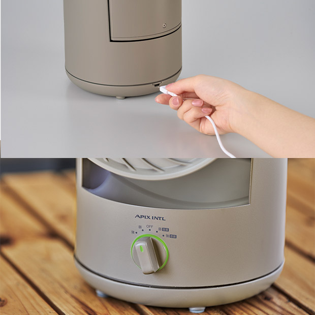 商品画像：AFC-270B(GY) 充電式フォールディングサーキュレーター 1台 3
