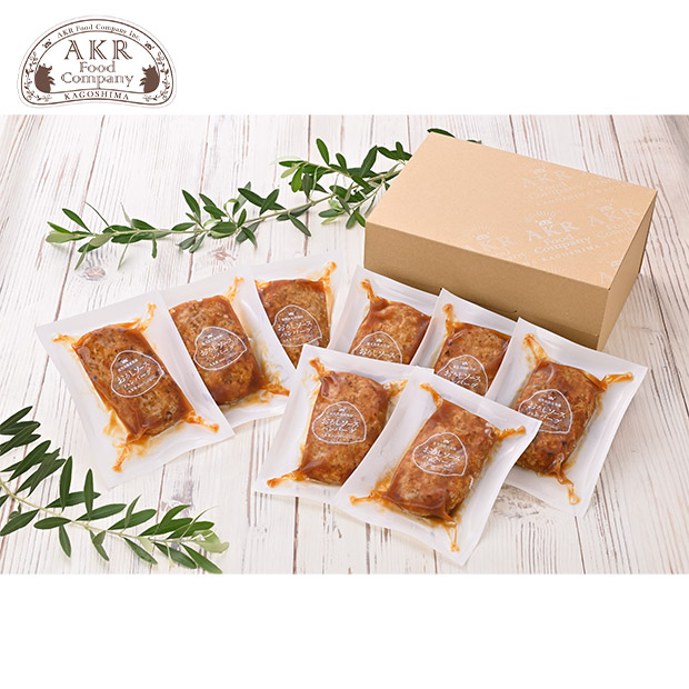 ＜冬ギフト＞【AKR Food Company】鹿児島県産 黒豚ハンバーグおろしソース 8個入り