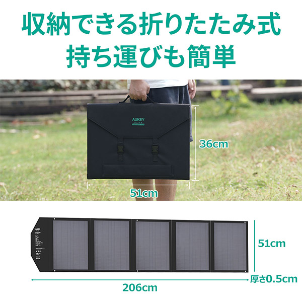 【AUKEY】ソーラーチャージャー 120W (SP-GP12)