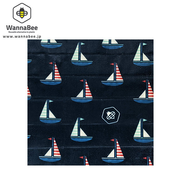 【WannaBee】蜜蝋ラップ３枚セット(S・M・Lサイズ) Marine柄