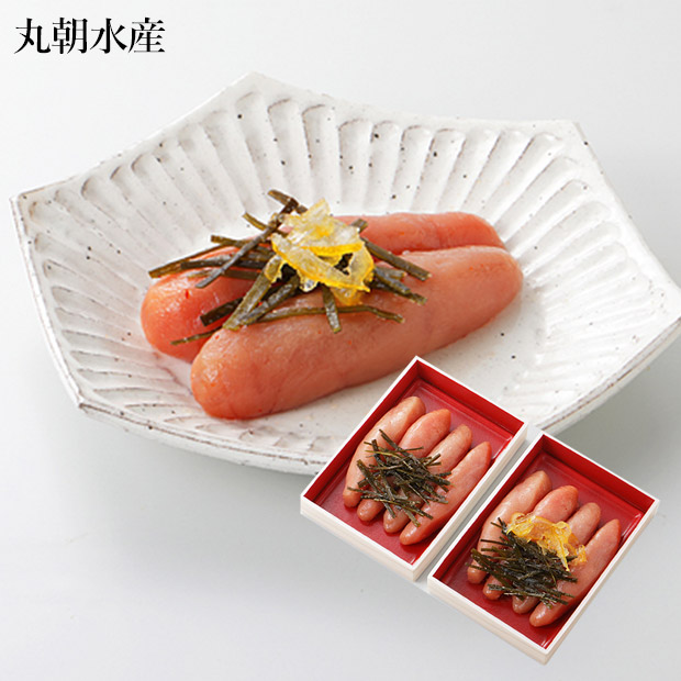 【丸朝水産】柚子昆布漬け・昆布漬け 辛子明太子セット