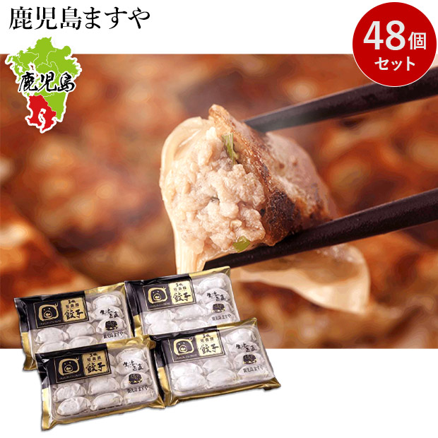 【鹿児島ますや】短鼻豚 黒豚生餃子48個セット