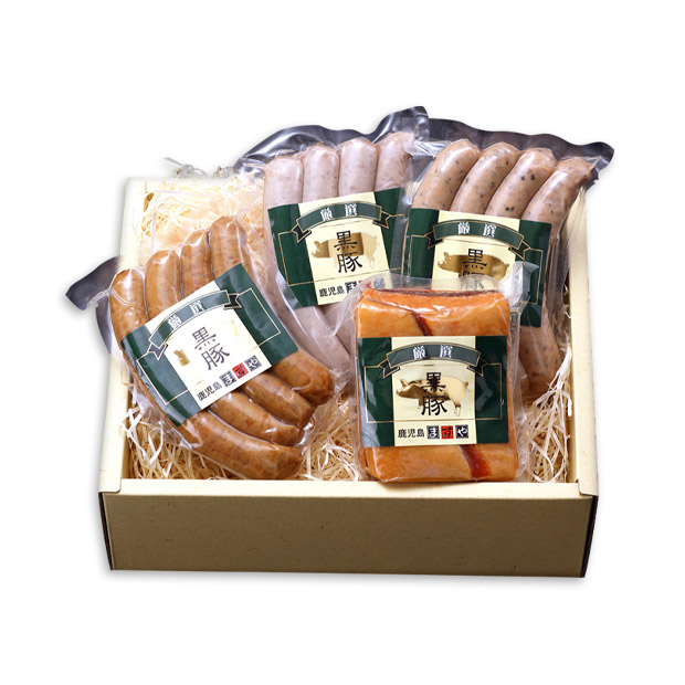 【鹿児島ますや】＜無添加＞鹿児島黒豚ウインナーとベーコンの詰合せ