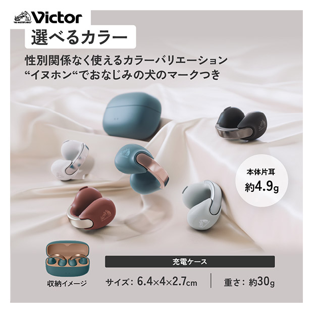 ≪10%OFF≫＜13周年感謝祭＞【Victor】TWSイヤホン オフホワイト (HA-NP1T-W)