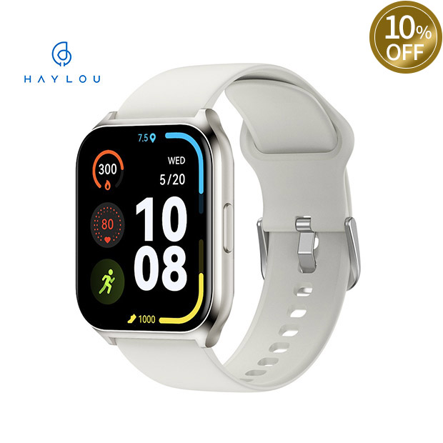 ≪10%OFF≫＜13周年感謝祭＞【Haylou】スマートウォッチ Watch 2 Pro シルバー（HL-W2PSVN）