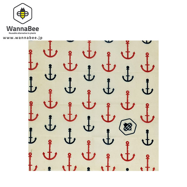 【WannaBee】蜜蝋ラップ３枚セット(S・M・Lサイズ) Marine柄