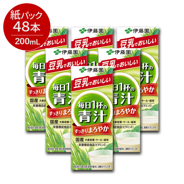 【伊藤園】毎日1杯の青汁まろやか豆乳ミックス 紙パック 200mL×48本